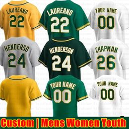 Personalizado 24 35 Rickey Henderson Jersey de béisbol Reggie Jackson Khris Davis Brent Rooker Zack Gelof Mason MillerShea Langeliers Khris Davis Aledmys Diaz Blackburn