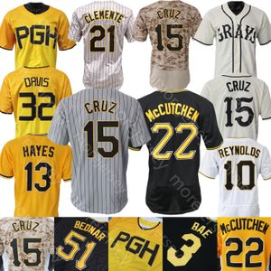 Baseball Jersey Oneil Cruz Andrew 22 McCutchen Aroldis Chapman Paul Skènes Roberto Clemente Barry Bond Ji-Hwan Bae Hayes Tellez Davis Joe Reynolds Johnson Jones