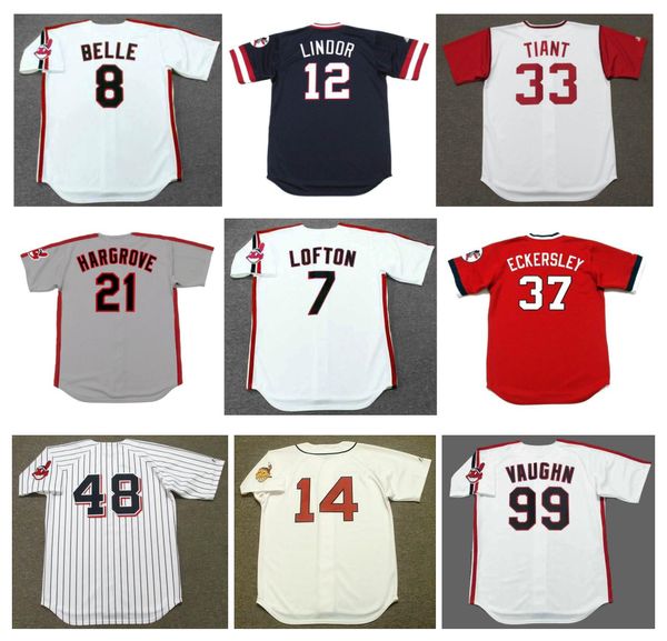 Ricky Vaughn Albert Belle Cleveland Throwback Baseball Jersey Jim Thome Joe Charboneau Hayes Kenny Lofton Pedro Cerrano Omar Vizquet Cory Snyder Roger Dorn