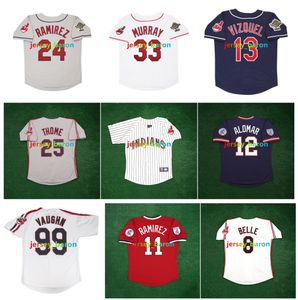 Ricky Vaughn Jose Manny Ramirez World Series Indians Baseball Jersey Jim Thome Kenny Lofton Omar Vizquel Albert Belle Mays Hayes Pedro Cerrano Roger Dorn Size