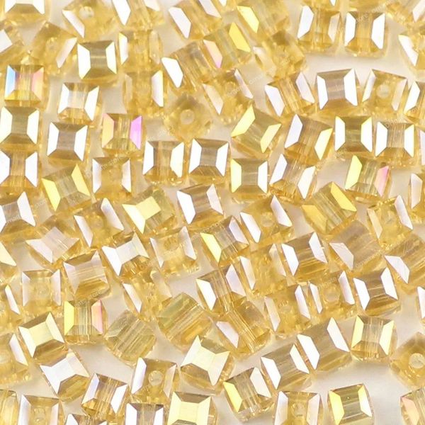 Perles de cristal autrichien de forme carrée de 6mm, 50 pièces/lot, perle d'espacement carrée en verre pour la fabrication de bijoux, de bracelets et de colliers, à la mode, DIY