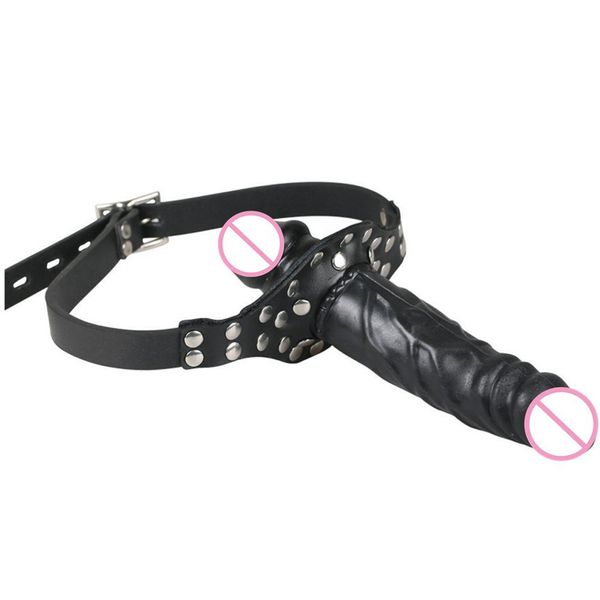 Ride Me Gode Gag à double extrémité avec bracelet en cuir pour femmes hommes Gay Bdsm Bondage Masturbation Stimulation tête Strapon jouets sexy articles de beauté