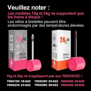 Rideow Ultralight Bicycle TPU Tube intérieur 700x18 / 25/28/32C vélo de route Valve de tube intérieur Longueur FV 45/65/85 Kit de patch de tube intérieur