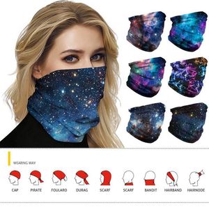 Équitation Poussière Galaxy Imprimer Visage Écharpe Cagoule Cache-Cou Guêtre Demi Couverture Tête Bandanas Bouclier Bandeau Chapeaux Casquettes De Cyclisme Masques