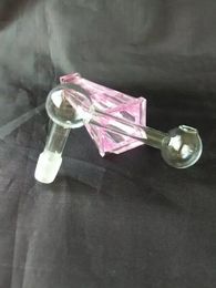 Brûleur en verre à double bulle à angle droit, accessoires fumeurs pour fumer les tuyaux d'eau en verre