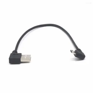 Varón micro de ángulo recto del cable 25 cm 2,0 del USB a la carga y la transferencia de datos de la sincronización del Pin de B 5