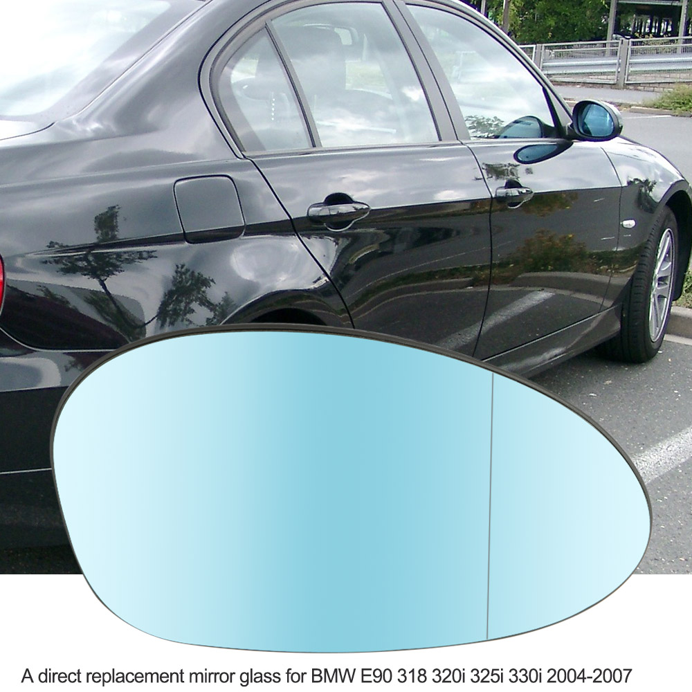 Freeshipping do lado direito porta espelho de vidro com função aquecida para BMW E90 318 320i 325I 330I 2004-2007