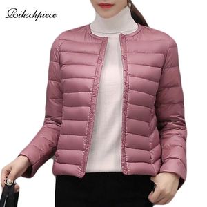 Rihschpiece Hiver Court Ultra léger Doudoune Femmes Plus La Taille 3XL Duvet de Canard Manteau Printemps Noir Puffer Vestes RZF1502 201103