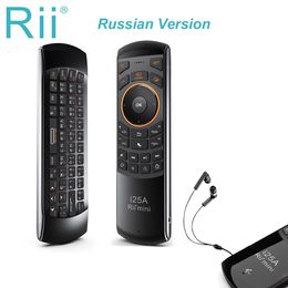 Rii 2. Mini teclado inalámbrico Air Mouse Control remoto con conector para auriculares para Smart TV Android TVBox FireTV 210315