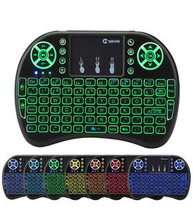 Rii i8 rétro-éclairé Air Mouse Mini clavier avec pavé tactile rétro-éclairage contrôle sans fil pour Android Smart TV Box MXQ M8S X96 T95 X97686150