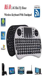 Rii I8 clavier anglais sans fil avec pavé tactile 24G télécommande multimédia Fly Air Mouse pour PCAndriod TV BoxXbox360 Builti9771162