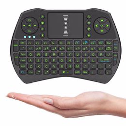 I9 Smart Fly Air Mouse Rétroéclairage à distance i8 2,4 GHz Clavier sans fil livré avec contrôle du pavé tactile pour MXQ M8S X92 TV Box DHL gratuit