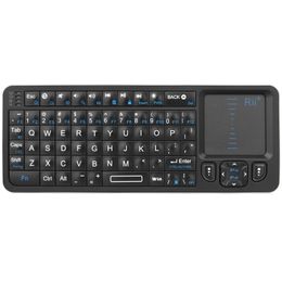 Rii K06 Mini clavier Bluetooth rétro-éclairé 24 GHz sans fil avec pavé tactile d'apprentissage IR Android TV Box Mac ordinateur portable Windows 231228