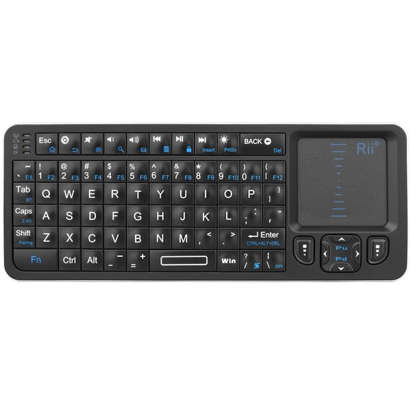 Rii K06 Mini teclado Bluetooth retroiluminado 24 GHz inalámbrico con IR Learning Touchpad Android TV Box Mac Laptop Windows 231228