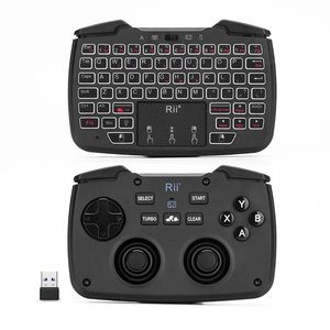 Rii RK707 drie-in-één multifunctioneel 2 4GHz draadloos toetsenbord draagbaar spelhandvat 62-toetsen oplaadbaar toetsenbord en muis combina2588