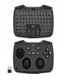 RII RK707 Threeinon Multifunction 24GHz draadloos toetsenbord Portable Game Handle 62Key Oplaadbaar toetsenbord en muiscombinatie9827394