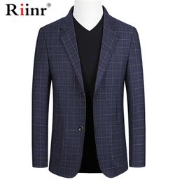 Riinr Brand Spring Autumn Men Blazer Fashion Slim Suit Jack Men Business Casual Clothing Hoge kwaliteit Herenpak Male M3XL 201104