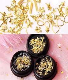 Rikonka 1box Stars Moon Shape Nail Decorations Golden Nail Decorations Diamond Art15128423203