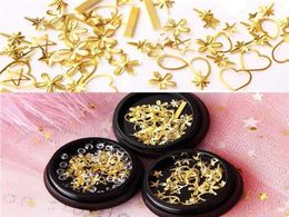 RIKONKA 1 boîte de décorations d'ongles en forme d'étoiles et de lune, décorations d'ongles dorées en diamant Art15128806549