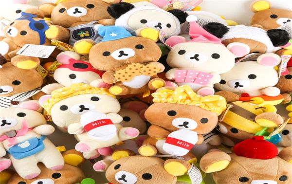 Rilakkuma ours en peluche jouets pendentifs 18 CM peluche Relax ours poupées Kawaii amoureux animaux en peluche jouet cadeau voiture Pendant4000270