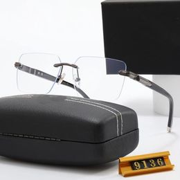 Gafas de sol con montura sin montura para mujer, gafas de sol para hombre, gafas graduadas con montura óptica, lentes graduadas personalizables, monturas para gafas de presbicia, estilo simple y elegante