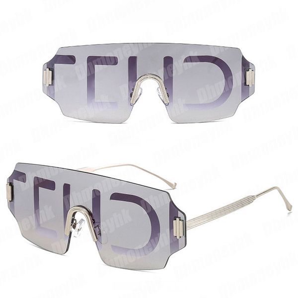 Lunettes de conduite pour hommes sans monture lunettes de soleil surdimensionnées de designer Gradient lettre polarisante type connecté lunettes de soleil femmes mode f lunettes de luxe