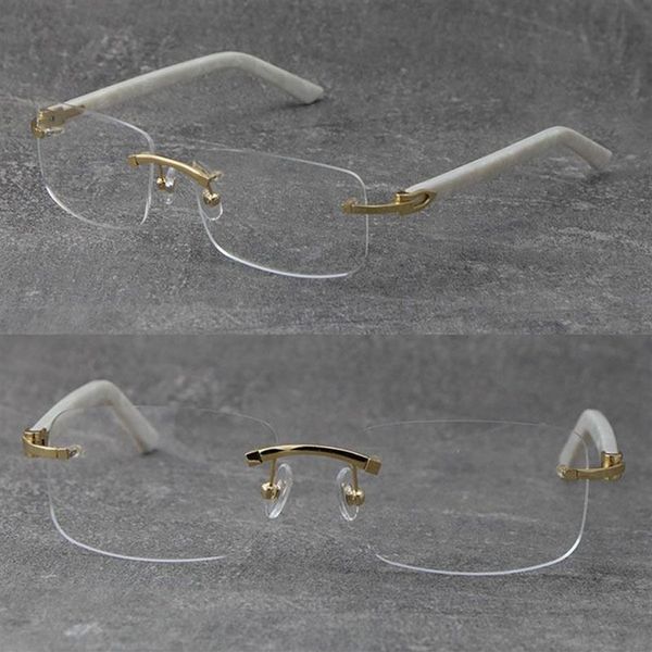 Rimless Optics 5952141 Gafas presbicia Marcos de lectura Gafas Hombres Mujeres Plata 18K Marco de metal dorado Miope E260Y