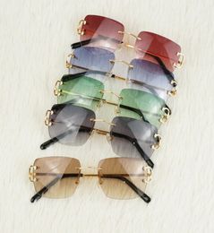 Gafas de sol estilo piloto sin montura para hombres y mujeres Elección colorida para gafas de lujo de verano Marcos al por mayor de gran calidad erAghAERH6965854