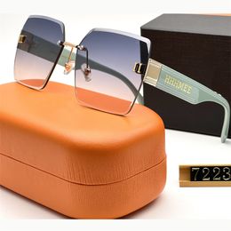 Randloze vierkante zonnebril designer dames heren gepolariseerde brillen fashion drive goggle zonnebril voor heren h zonnebril met doos