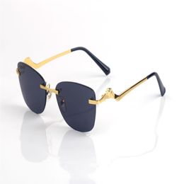 Lunettes de soleil sans bord pour les hommes Gradient surdimensionné lentilles claires en métal Tiny Wire Alloy Image Irrégulier UV400 Femmes Vintage Sun Glasses RET281W