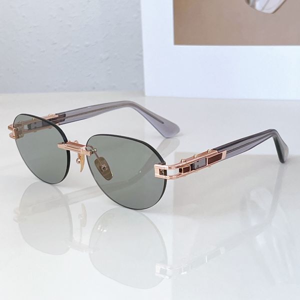 Lunettes de soleil sans monture verres or Rose/gris hommes lunettes de soleil d'été Sonnenbrille nuances de mode UV400 lunettes