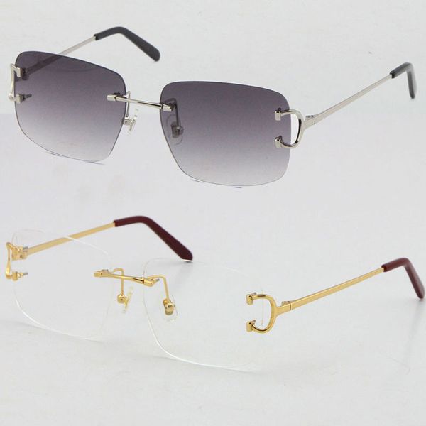 Rimless T8200816 Unisex para gafas de sol de metal C Moda al por mayor Vender delicadas gafas de sol Decoración de gafas para mujeres Decoración de alta calidad