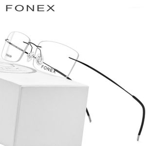 Mode Zonnebril Frames Regless Titanium Brilmontuur Mannen Ultralight Square Prescription Brillen Man Licht Frameloze Bijziendheid Optische Ey