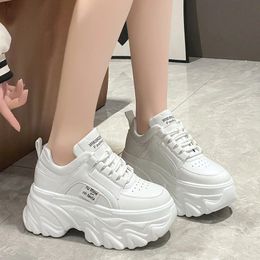 Rimocy blanc noir noirs chunky sneakers femme printemps automne épais fond papa chaussures femme mode pu cuir plate-forme sneakers dames 240402