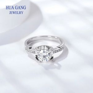 Ring 1CT 2CT 3CT VVS Lab Diamant Fijne Sieraden voor Vrouwen Bruiloft Verjaardagscadeau Echt 925 Sterling Zilver 240327