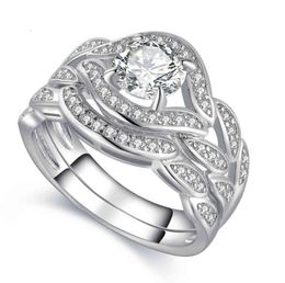Ring 2017 Nieuwe arrilval mode -sieraden 10kt wit goud gevulde topaz cz edelstenen verloving bruiloft bruidsring set maat 5117767167