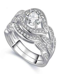 Ring 2017 Nieuwe arrilval mode -sieraden 10kt wit goud gevulde topaz cz edelstenen verloving bruiloft bruidsring set maat 5117681844