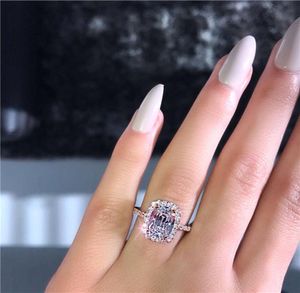 Anillo de plata de ley 925 con corte de cojín de 3 quilates, compromiso de diamantes, joyería para mujer, regalo de moda, fiesta de aniversario con caja4443988