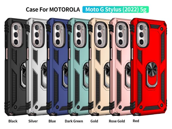 Ring Armor Fundas para teléfonos para MOTO G G9 G10 G20 G30 G31 G41 G51 G71 Play Pure Plus Stylus Power 5G Soporte Soporte Ventana corredera Estuche con soporte