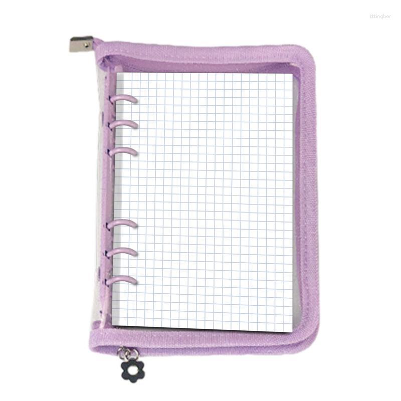 Ring Binder Cover Waterproof Loose Leaf Notebook Zipper Folder Colored For Journaling Planner Travel Diary School