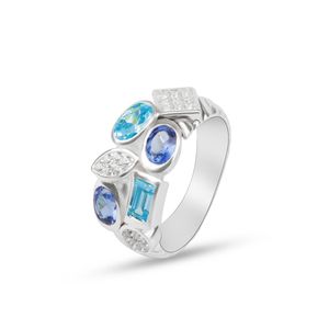 Ring Blue Topaz 925 Sterling Silver Fine Party Sieraden Accessoires Ringen voor vrouwen