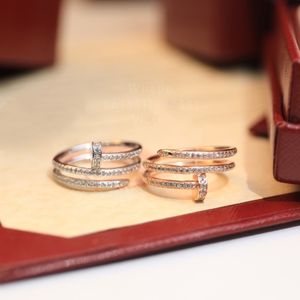 ring clou ring voor vrouw ontwerper diamant Maat 6 7 8 fijn zilver T0P kwaliteit officiële reproducties mode klassieke stijl luxe Europese maat met doos 011