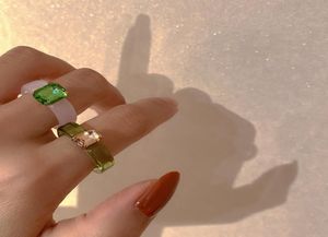 Ringkleur Koreaanse Ylyl Diamond Acrylhars Transparant Jelly Feeling Index Finger Design Tide5160755