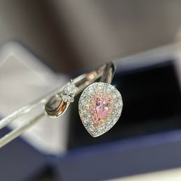 Ringontwerp voor dames Sterling zilveren ring Poederdruppelopening Verstelbare fijn afgestemde diamanten ring