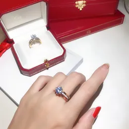 Ring designe ring Luxe ringen sieraden letter diamant ontwerp Ringen Kerstcadeaus verloving mode vintage Temperament Stijlen Geschenkdoos sieraden maat 6-10 erg mooi