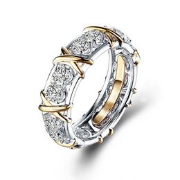 Ring Designer Ring For Woman Luxury Rings Cross -verbinding met volledige diamantring Zirconia Mens Ring Designer sieraden ring man vrouwen gratis verzending gouden ring