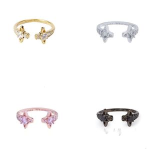 Anneau anneau Ring pour femme Vivieene Bijoux de luxe Viviane Westwood Western Empress Dowager Double Diamond Open Ring Classic Saturn français Set Colore