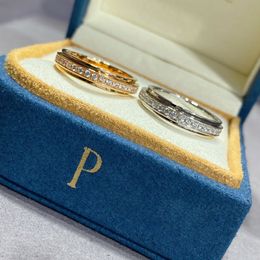 Ring designer ring luxe sieraden ringen voor dames klassieke vriendin sieraden in de enkele rij volledige diamanten draairing draaiende collectie
