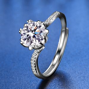 Ring Designer Ring Luxe sieraden Twist Arm Micro Inlay Ring Geïmporteerde D-kleur VVS-kwaliteit Mosan Diamond Verstelbare opening Diamond Ring Lover Gift