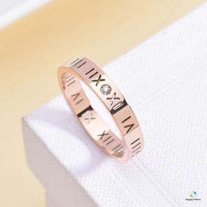 Anneau anneau Ring Roman Digital Diamond Ring non décolorante Anneau personnalisé pour hommes et femmes Ring Couple